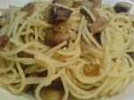 Spaghetti med smörfrästa champinjoner & vitlöksskivor med parmesan